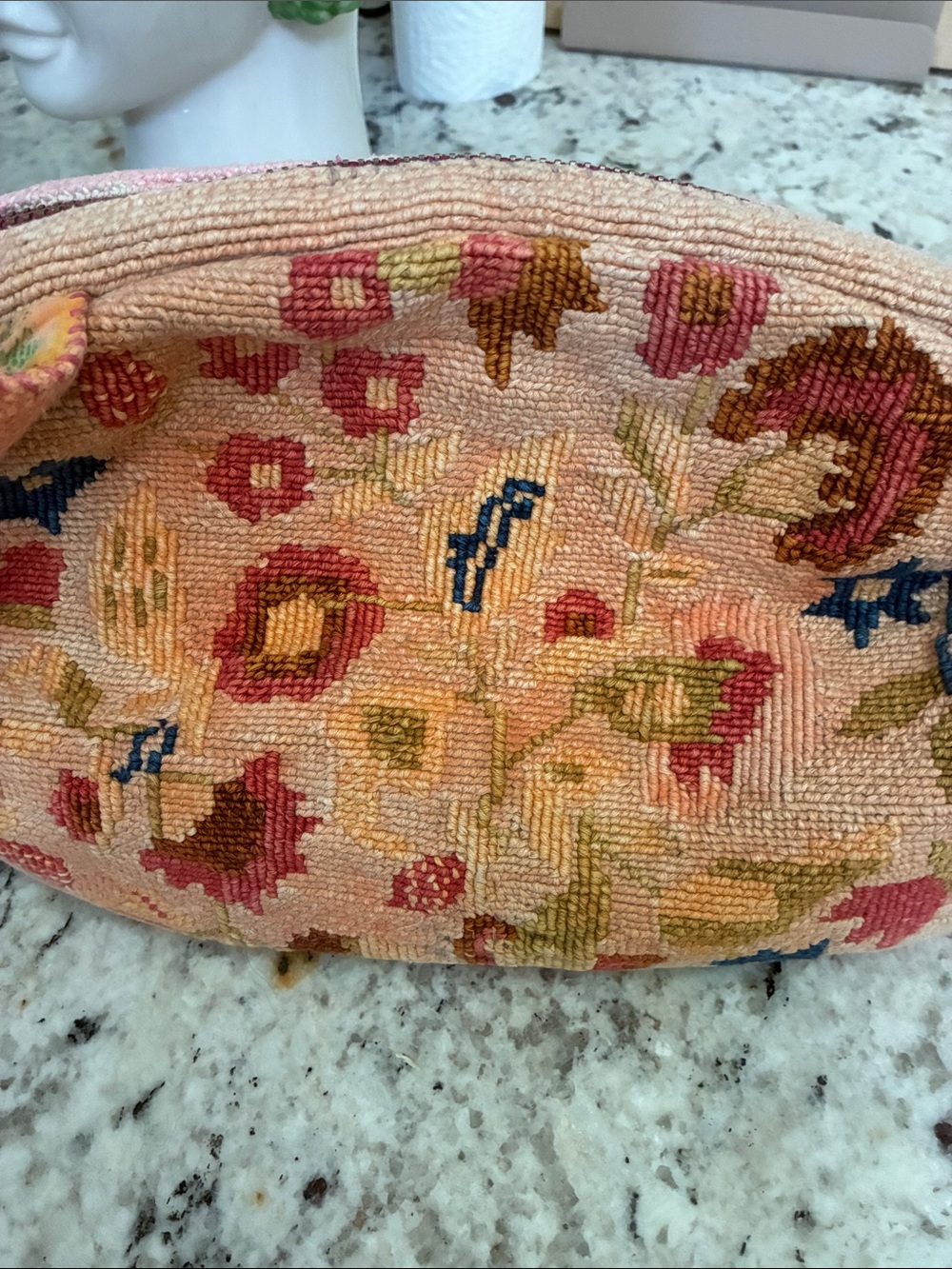 Magnolia Pearl   1 of a kind. Handwoven Needlepoint , mouse ears Pouch